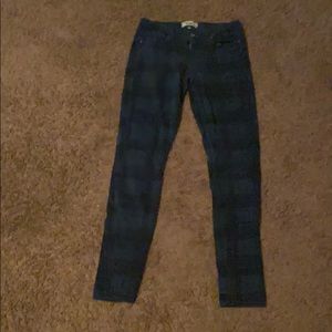 Paige teal plaid skinny jeans size 27